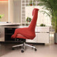 Swivel gestoffeerde bureaustoel faux leer lumbale ondersteuning bureau stoel