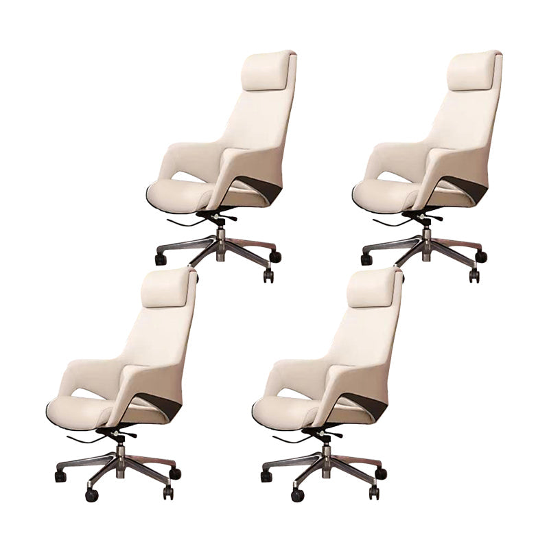 Swivel gestoffeerde bureaustoel faux leer lumbale ondersteuning bureau stoel