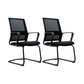 Contemporary No Wheels Desk Chair Microfiber Conference Mid-Back Arm Chair 2 Piece Set Black Clearhalo 'furn' 'furn_office_chair' 'Furniture' 'Office Chairs' 'Office Furniture' 'office_chair' 6019624