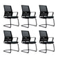 Contemporary No Wheels Desk Chair Microfiber Conference Mid-Back Arm Chair 6 Piece Set Black Clearhalo 'furn' 'furn_office_chair' 'Furniture' 'Office Chairs' 'Office Furniture' 'office_chair' 6019627