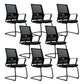 Contemporary No Wheels Desk Chair Microfiber Conference Mid-Back Arm Chair 8 Piece Set Black Clearhalo 'furn' 'furn_office_chair' 'Furniture' 'Office Chairs' 'Office Furniture' 'office_chair' 6019629