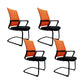 Contemporary No Wheels Desk Chair Microfiber Conference Mid-Back Arm Chair 4 Piece Set Orange Clearhalo 'furn' 'furn_office_chair' 'Furniture' 'Office Chairs' 'Office Furniture' 'office_chair' 6019633