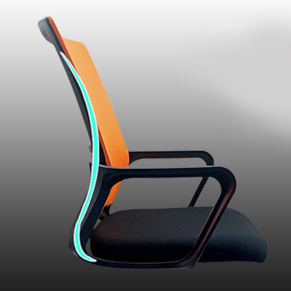 Contemporary No Wheels Desk Chair Microfiber Conference Mid-Back Arm Chair Clearhalo 'furn' 'furn_office_chair' 'Furniture' 'Office Chairs' 'Office Furniture' 'office_chair' 6019634