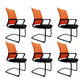 Contemporary No Wheels Desk Chair Microfiber Conference Mid-Back Arm Chair 6 Piece Set Orange Clearhalo 'furn' 'furn_office_chair' 'Furniture' 'Office Chairs' 'Office Furniture' 'office_chair' 6019636
