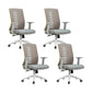 Contemporary Arm Chair Adjustable Seat Height Fixed Arms Office Chair Grey 4 Piece Set Clearhalo 'furn' 'furn_office_chair' 'Furniture' 'Office Chairs' 'Office Furniture' 'office_chair' 6019645