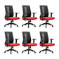 Contemporary Arm Chair Adjustable Seat Height Fixed Arms Office Chair Red 6 Piece Set Clearhalo 'furn' 'furn_office_chair' 'Furniture' 'Office Chairs' 'Office Furniture' 'office_chair' 6019658