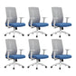 Contemporary Arm Chair Adjustable Seat Height Fixed Arms Office Chair Blue 6 Piece Set Clearhalo 'furn' 'furn_office_chair' 'Furniture' 'Office Chairs' 'Office Furniture' 'office_chair' 6019663