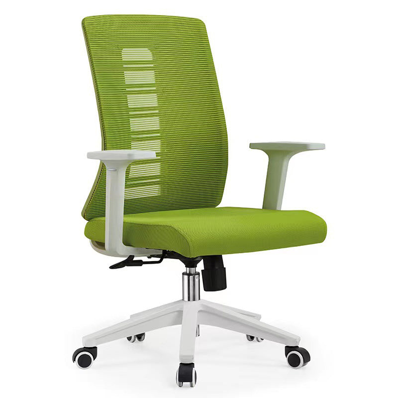 Contemporary Arm Chair Adjustable Seat Height Fixed Arms Office Chair Green 1 Piece Clearhalo 'furn' 'furn_office_chair' 'Furniture' 'Office Chairs' 'Office Furniture' 'office_chair' 6019665