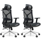 29-inch brede moderne bureaustoel, zwart gestoffeerde bureaustoel