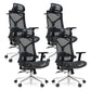 29-inch brede moderne bureaustoel, zwart gestoffeerde bureaustoel