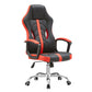 Modern Padded Arms Swivel Chair Faux Leather and Red Back Office Chair