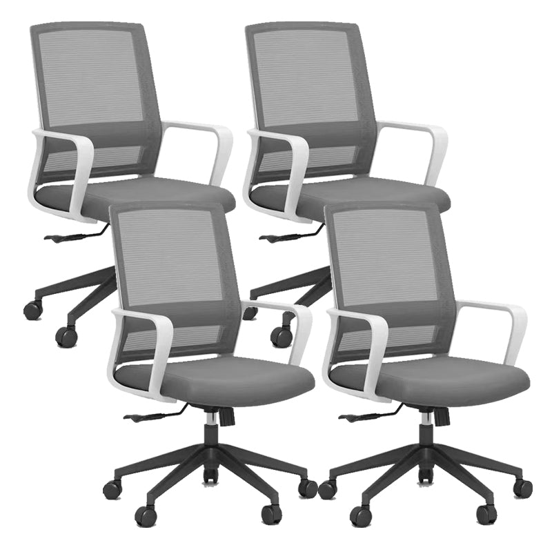 Eigentijdse tankstoel vaste armen halverwege de rug mesh swivel bureaustoel