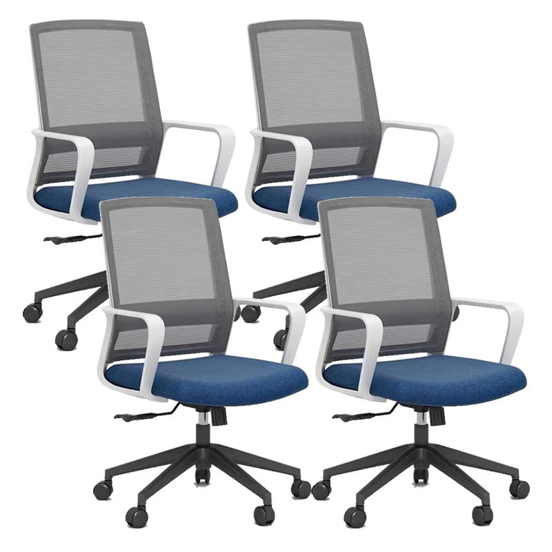 Eigentijdse tankstoel vaste armen halverwege de rug mesh swivel bureaustoel