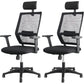 Contemporary Breathable AirGrid Office Chair Microfiber Black High Back Chair