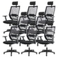 Contemporary Breathable AirGrid Office Chair Microfiber Black High Back Chair