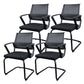Contemporary No Wheels Office Chair Microfiber Conference Mid-Back Desk Chair