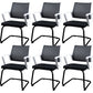 Contemporary No Wheels Office Chair Microfiber Conference Mid-Back Desk Chair