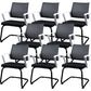 Contemporary No Wheels Office Chair Microfiber Conference Mid-Back Desk Chair