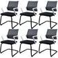 Contemporary No Wheels Office Chair Microfiber Conference Mid-Back Desk Chair