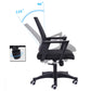 コンテンポラリーアームチェア固定腕ミッドバックメッシュブラックスイベルオフィスチェア