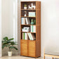 Contemporary Bamboo Book Shelf Closed Back Brown Shelf Bookcase for Home