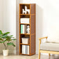 Contemporary Bamboo Book Shelf Closed Back Brown Shelf Bookcase for Home