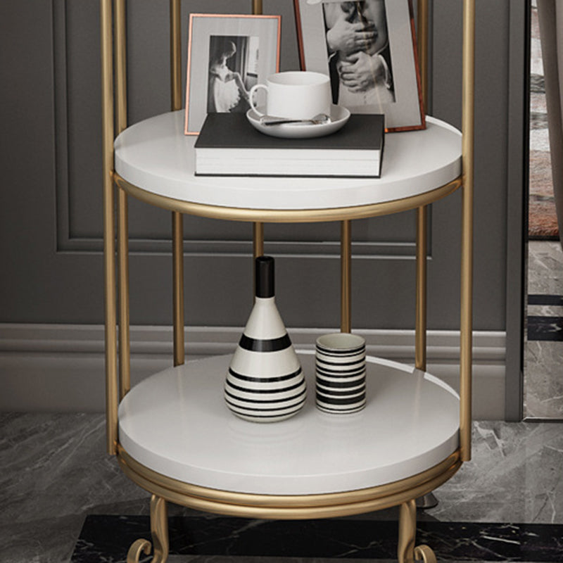 Scaffali di libreria verticale in metallo in metallo glam