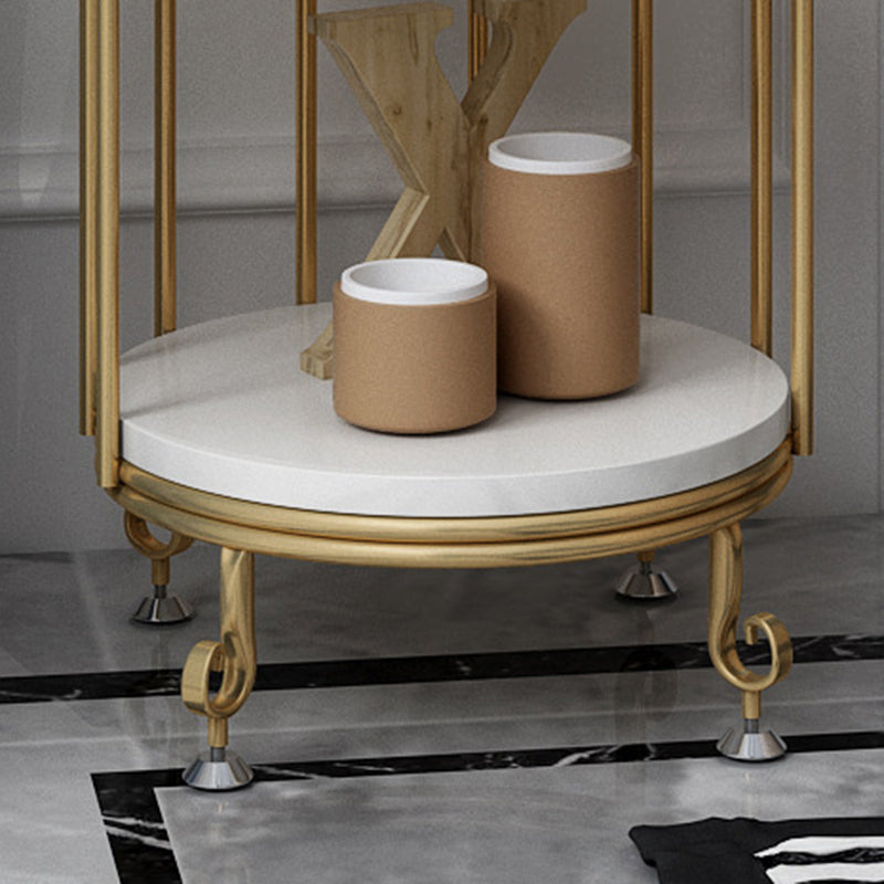 Scaffali di libreria verticale in metallo in metallo glam