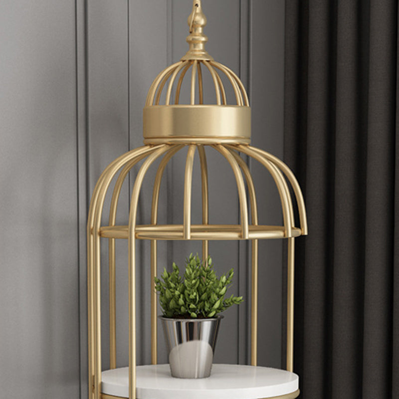 Scaffali di libreria verticale in metallo in metallo glam