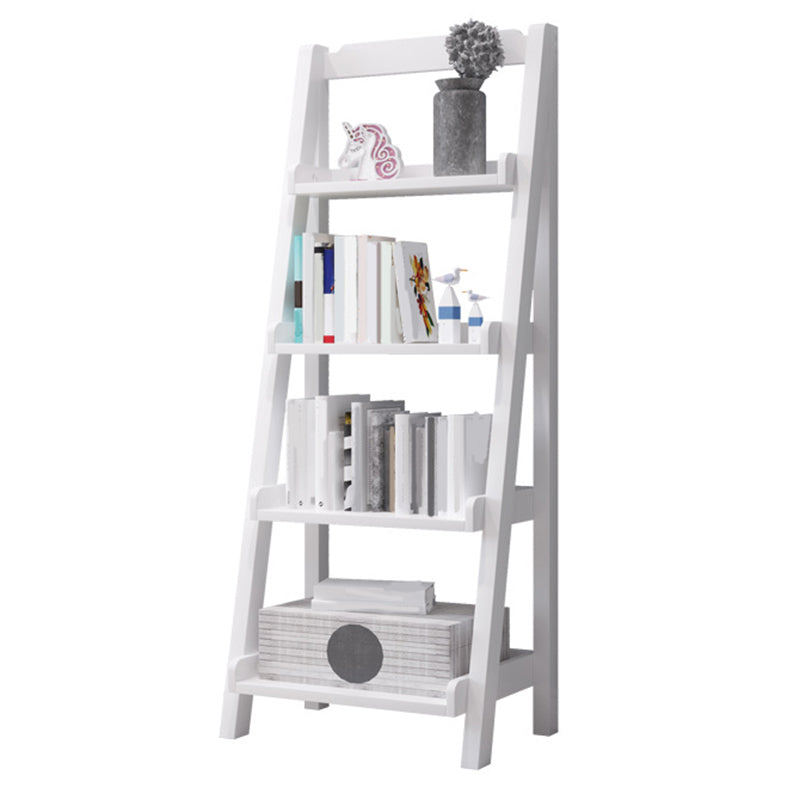 4 estanterías de estantería de escalera de madera moderna 55.1 "H x 14.2" W