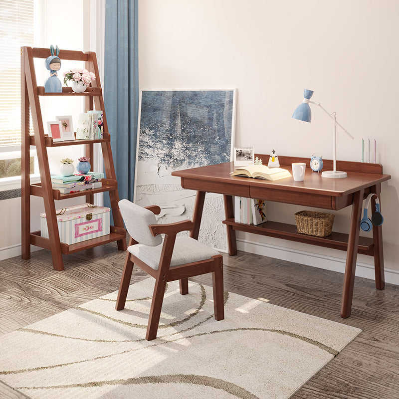 4 estanterías de estantería de escalera de madera moderna 55.1 "H x 14.2" W