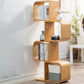 Natural Geometric Bookcase Contemporary Open Back Bamboo Shelf