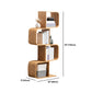 Natural Geometric Bookcase Contemporary Open Back Bamboo Shelf