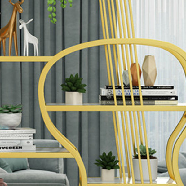 Glam Open Bookcase Bookshelf Shelves Included Bookcase with Rectangular Shelves 10.6" Wide