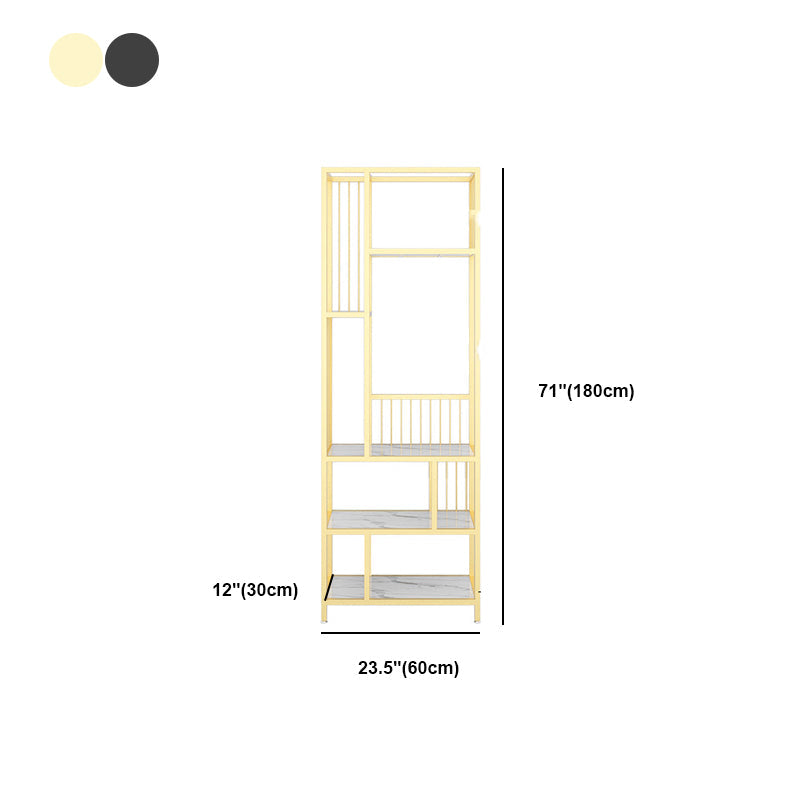 長方形の棚付きの棚の本棚5レベルを開く棚71 "