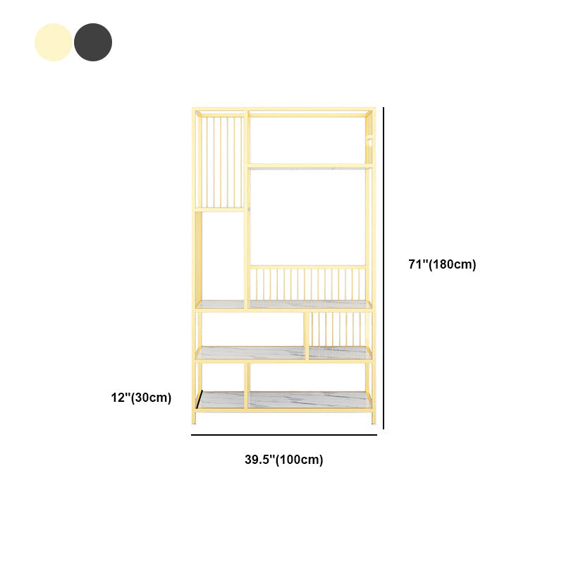 長方形の棚付きの棚の本棚5レベルを開く棚71 "