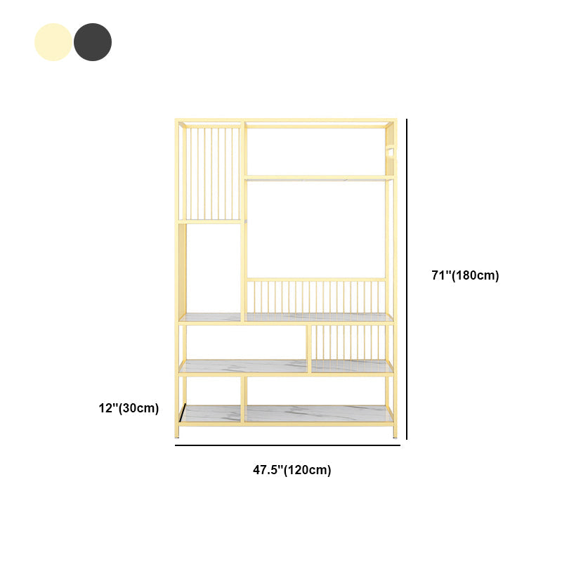 長方形の棚付きの棚の本棚5レベルを開く棚71 "