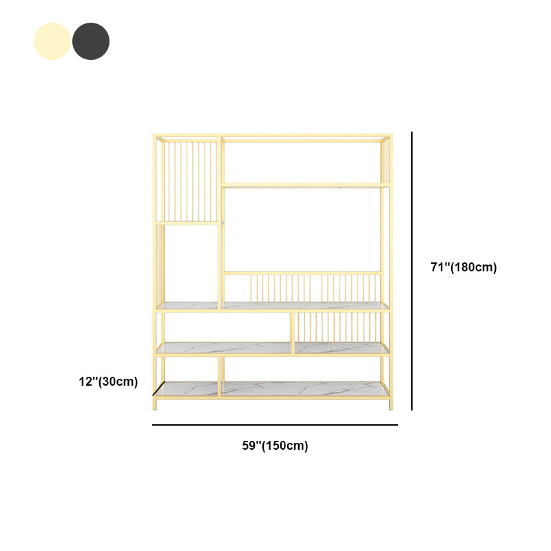 長方形の棚付きの棚の本棚5レベルを開く棚71 "