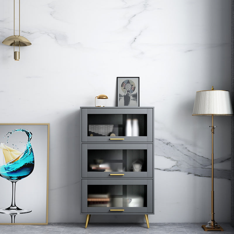 Modern Barrister Shelf Bookcase Gray Engineered Wood Bookshelf