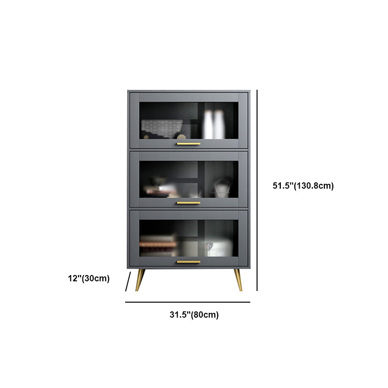 Modern Barrister Shelf Bookcase Gray Engineered Wood Bookshelf