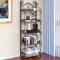 Contemporary Metal Book Shelf Folding Open Back Bookshelf Shelves Included Clearhalo 'Bookcases' 'furn' 'furn_bookcases' 'Furniture' 'Office Furniture' 6020275