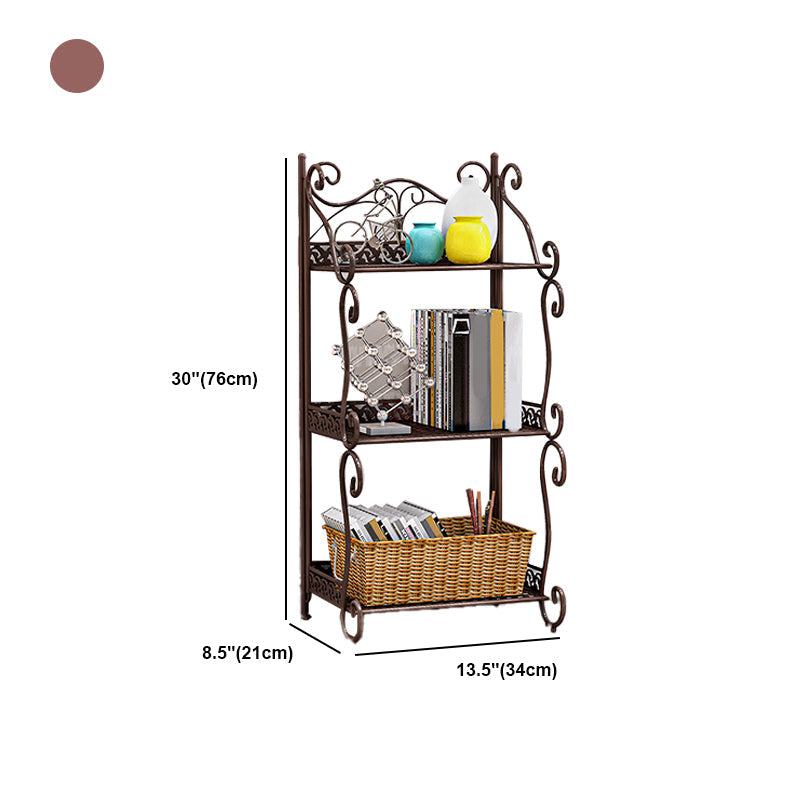 Contemporary Metal Book Shelf Folding Open Back Bookshelf Shelves Included Clearhalo 'Bookcases' 'furn' 'furn_bookcases' 'Furniture' 'Office Furniture' 6020297
