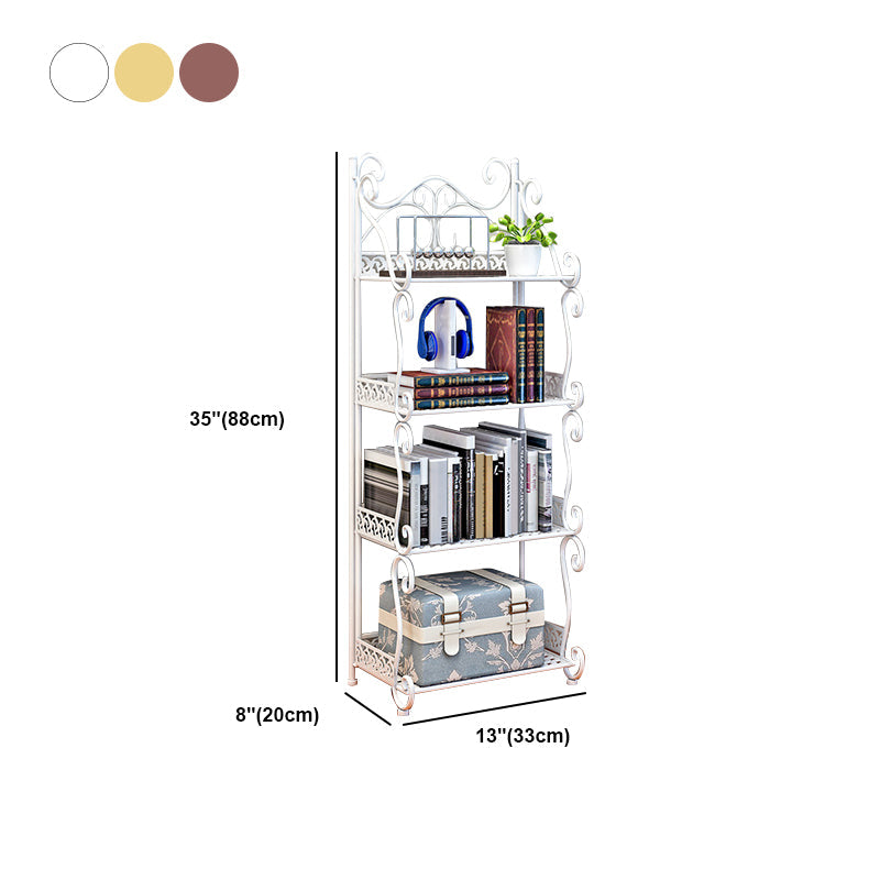 Contemporary Metal Book Shelf Folding Open Back Bookshelf Shelves Included Clearhalo 'Bookcases' 'furn' 'furn_bookcases' 'Furniture' 'Office Furniture' 6020298