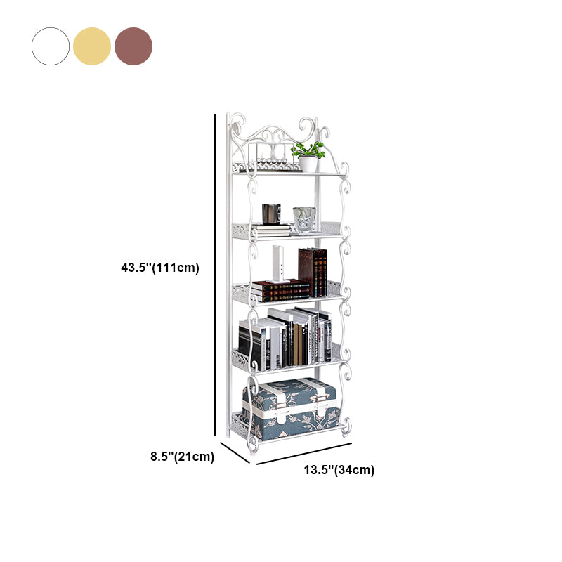 Contemporary Metal Book Shelf Folding Open Back Bookshelf Shelves Included Clearhalo 'Bookcases' 'furn' 'furn_bookcases' 'Furniture' 'Office Furniture' 6020300