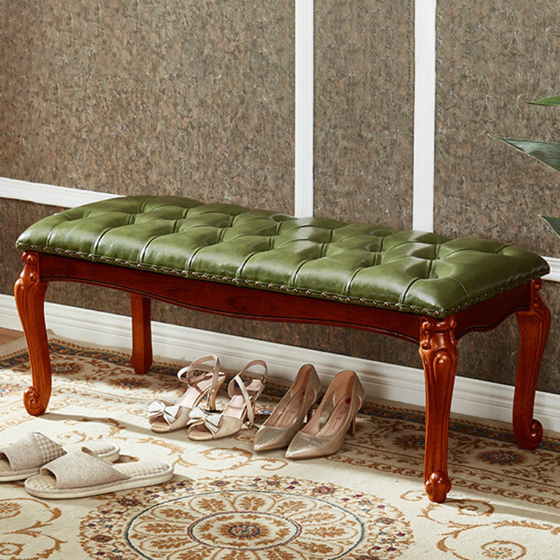 Rectangle 15.7" Wide Entryway Bench Traditional Upholstered Seating Bench with Nailheads Clearhalo 'Benches' 'Chairs & Seating' 'furn' 'furn_benches' 'Furniture' 'Living Room Furniture' 6020335