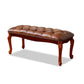 Rectangle 15.7" Wide Entryway Bench Traditional Upholstered Seating Bench with Nailheads 39.5"L x 16"W x 16"H Brown Clearhalo 'Benches' 'Chairs & Seating' 'furn' 'furn_benches' 'Furniture' 'Living Room Furniture' 6020336