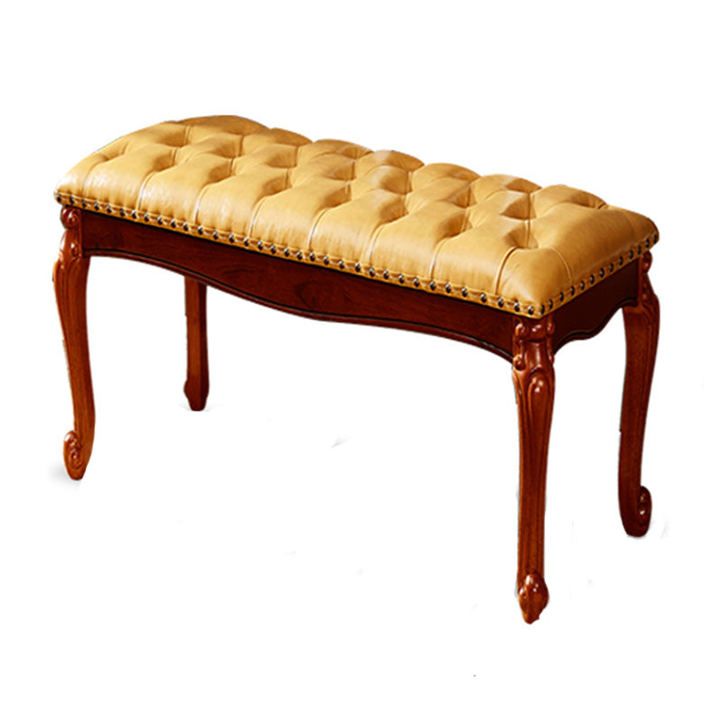 Rectangle 15.7" Wide Entryway Bench Traditional Upholstered Seating Bench with Nailheads Clearhalo 'Benches' 'Chairs & Seating' 'furn' 'furn_benches' 'Furniture' 'Living Room Furniture' 6020343