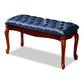 Rectangle 15.7" Wide Entryway Bench Traditional Upholstered Seating Bench with Nailheads 31.5"L x 16"W x 16"H Dark Blue Clearhalo 'Benches' 'Chairs & Seating' 'furn' 'furn_benches' 'Furniture' 'Living Room Furniture' 6020356