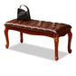 Rectangle 15.7" Wide Entryway Bench Traditional Upholstered Seating Bench with Nailheads 31.5"L x 16"W x 16"H Dark Brown Clearhalo 'Benches' 'Chairs & Seating' 'furn' 'furn_benches' 'Furniture' 'Living Room Furniture' 6020363