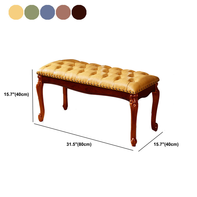 Rectangle 15.7" Wide Entryway Bench Traditional Upholstered Seating Bench with Nailheads Clearhalo 'Benches' 'Chairs & Seating' 'furn' 'furn_benches' 'Furniture' 'Living Room Furniture' 6020366